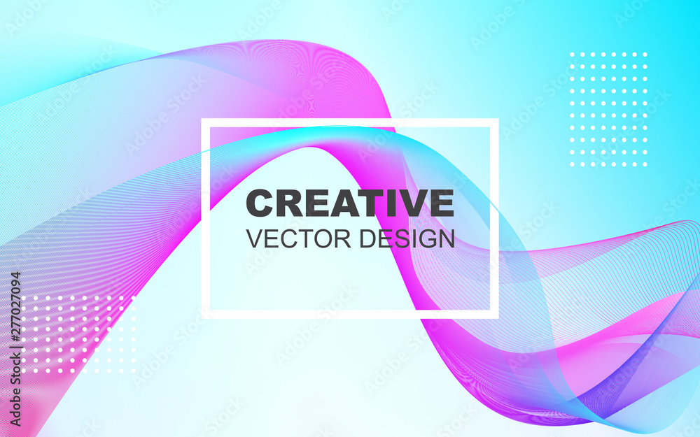 Poster modern abstract background with wave flow liquid shape rainbow color. vector art design template for