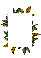 leaf frame isolated on white background