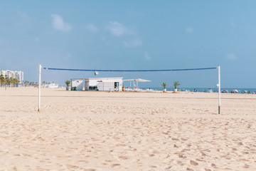 Beach volleyball court on the beach