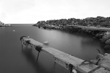 Wooden platform at the jetty