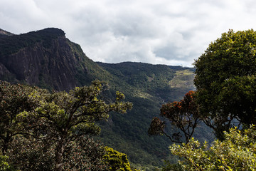 View of the surroundings from the Adam's Peak in Sri Lanka