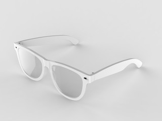 Black sun glasses for branding and mock up, 3d render illustration.