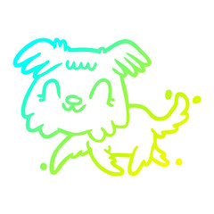 cold gradient line drawing little dog
