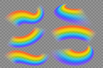set of transparent rainbow design
