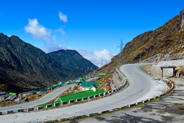 Sikkim mountains and zig zag road