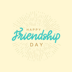 Happy Friendship day lettering quote, vector brush calligraphy. Handwritten Friendship day typography print.