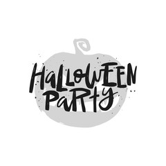 Halloween party vector brush lettering. Handwritten Halloween typography print.