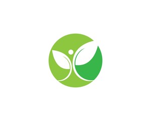 Logos of green leaf ecology nature element vector icon