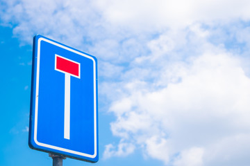 Dutch road sign: dead end on street