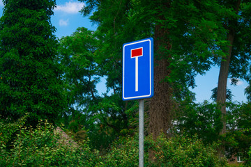 Dutch road sign: dead end on street