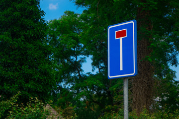 Dutch road sign: dead end on street