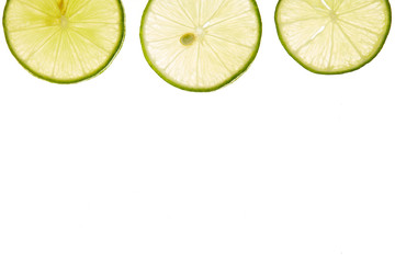 slice fresh lime on white