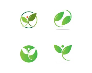 Obraz premium Logos of green leaf ecology nature element vector icon