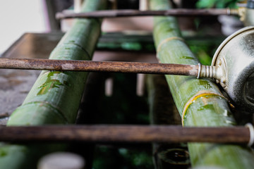 It is a place to cleanse hands at a Japanese shrine.