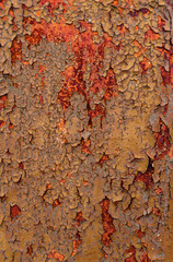 Old shabby rusty metalOld shabby rusty metal wall. Shabby, cracked brown paint. Grunge background wall. Shabby, cracked green paint. Grunge background