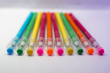 Set of colored pens