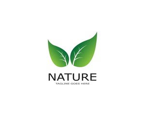Logos of green leaf ecology nature element vector icon