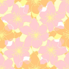 Zelfklevend Fotobehang Seamless floral background. Decorative pattern of bright flowers for textile, fabric, scrapbook, web. © pictures_for_you