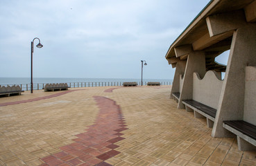 Wenduine. Belgium. Coast and beach. Boulevard. Architecture. Walkway.