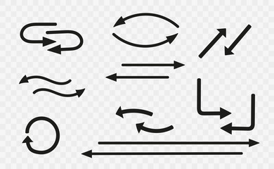 Set of black vector arrows.Vector arrows collection black. Arrows icons.