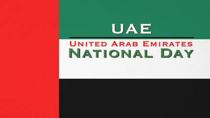 UAE national day celebration symbolic concept with United Arab Emirates flag