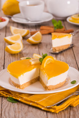 Lemon and mascarpone cheesecake.