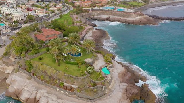 Aerial view of the Playa del Duque, Adeje, Tenerife, Canarias, Spain