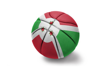Obraz premium basketball ball with the national flag of burundi on the white background