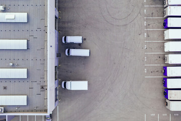 Aerial view of the distribution center, drone photography of the industrial logistic zone.  © marcinjozwiak