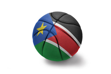 basketball ball with the national flag of south sudan on the white background