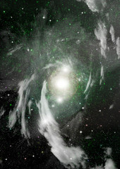 galaxy in a free space. 3D rendering