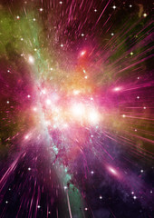 galaxy in a free space. 3D rendering