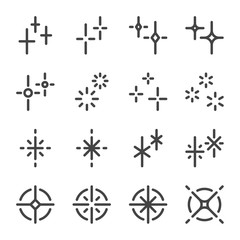sparkle and shiny flash icon set,vector and illustration