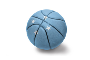 basketball ball with the national flag of Federated States of Micronesia on the white background