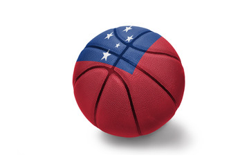 basketball ball with the national flag of Samoa on the white background
