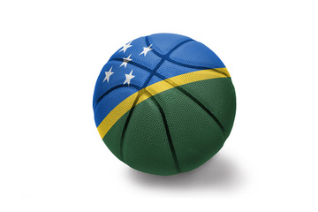 basketball ball with the national flag of Solomon Islands on the white background