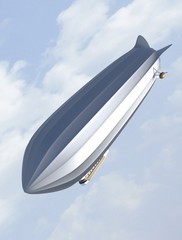 Airship on white,dirigible,aircraft,zeppelin,3d,render.
