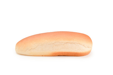 Hot dog bread isolated on white background.