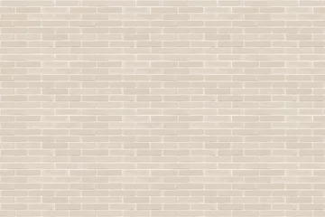 Fotobehang Baksteen textuur muur Bakstenen muur naadloze ontwerp wit crème beige patroon getextureerde achtergrond