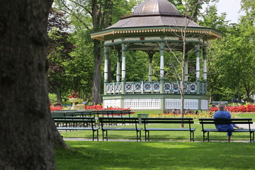 gazebo in the park, Halifax public gardens in summer, no people
