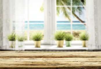 Desk of free space for your decoration and summer window space 