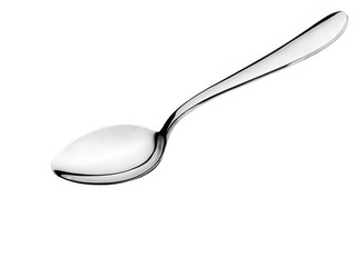 silver spoon isolated on white background