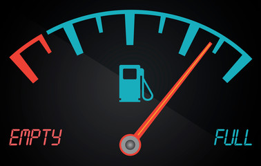 Gas gauge. Fuel indicator.