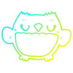 cold gradient line drawing cartoon owl