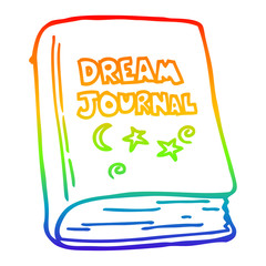 rainbow gradient line drawing cartoon dream journal