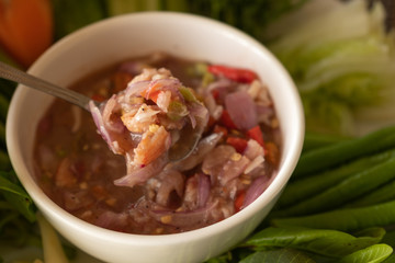 Nam Prik Goong Sod , A Phuket Specialty reciept. The most famous of all the Thai chili sauces, made with fermented shrimp paste,