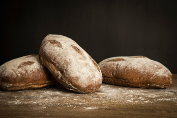 bread on wooden table