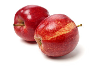 Red apples isolated on white background