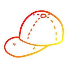 warm gradient line drawing cartoon baseball cap