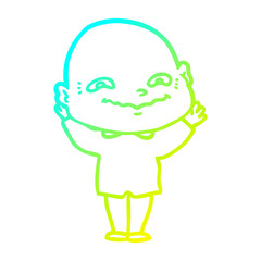 cold gradient line drawing cartoon creepy guy